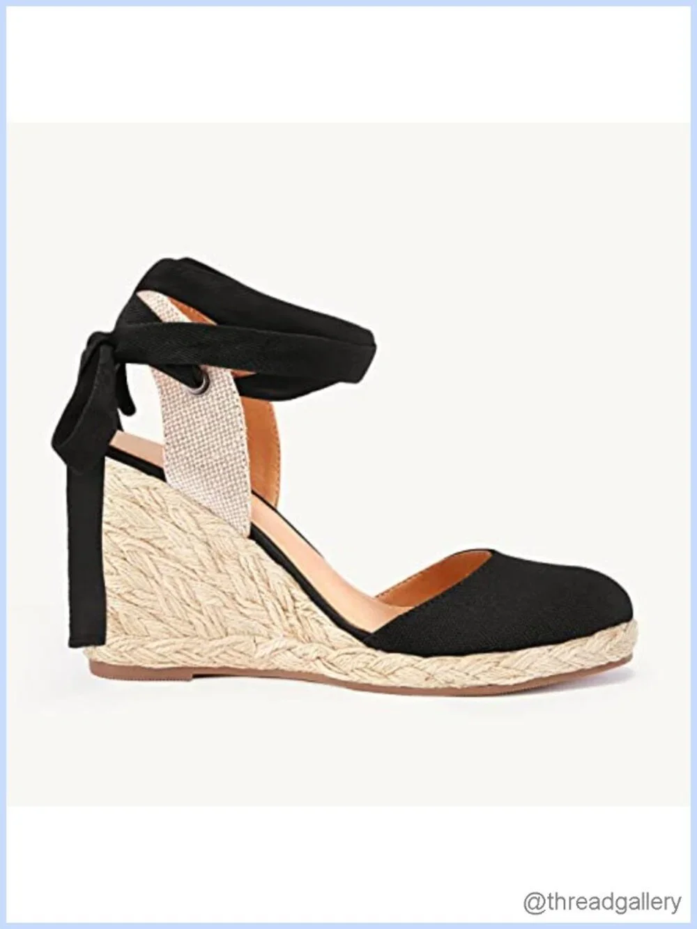 Lace Up Espadrilles Platform Wedge Sandals Slingback Heels